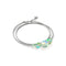 Émeraude | Argent sterling .925 | Bracelet de cheville fermoir infini en verre sirène